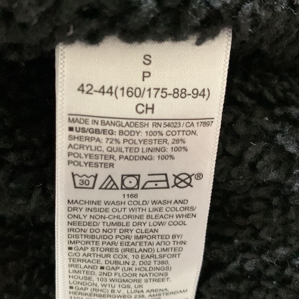 Gap oversized black denim Sherpa jacket size Small - Picture 7 of 11